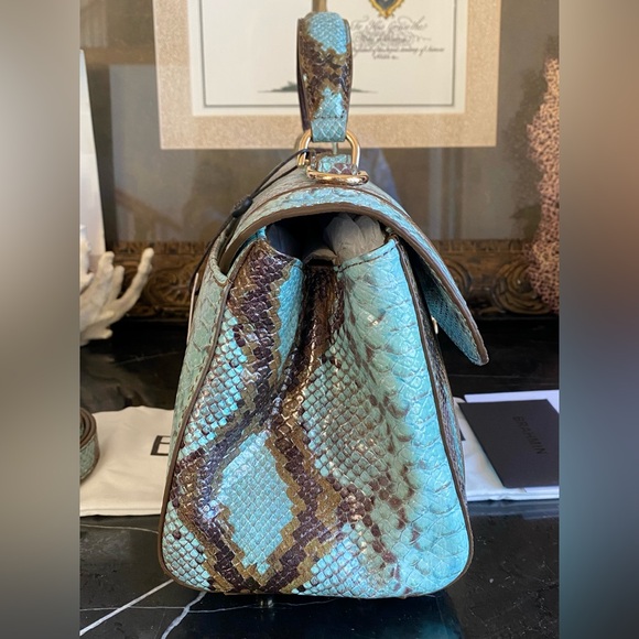 5⭐️SELLER! BRAHMIN 
NWT ($415)🌵Turquoise Stone Tecoma Dayan Satchel MAGNIFICENT! - Picture 13 of 14